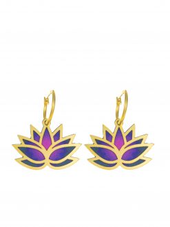 Bilateral lavender lotus earrings